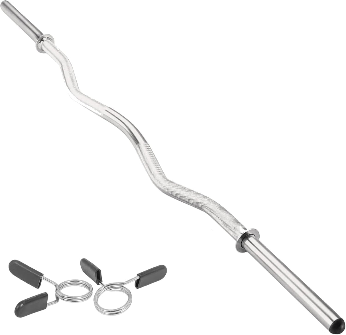 Body Revolution 1.2m EZ Barbell Bar with Spring Collars