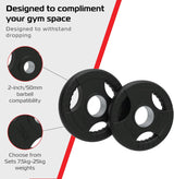 7.5kg Bundle Olympic Tri-Grip Rubber Weight Black Plates