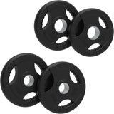 25kg Bundle Olympic Tri-Grip Rubber Weight Black Plates