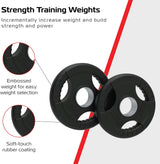 25kg Bundle Olympic Tri-Grip Rubber Weight Black Plates