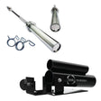 Body Revolution 4ft barbell bar and T-bar row bundle featuring a sleek silver finish, sturdy construction, and essential attachments for versatile workouts