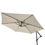 Cream 3m LED Cantilever Parasol With Plain Base