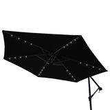 Black 3m LED Cantilever Parasol With Fan Base