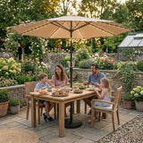 LED Tilt Parasol 2.7m With Tilt Base – Beige