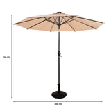 LED Tilt Parasol 2.7m With Tilt Base – Beige