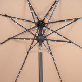 LED Tilt Parasol 2.7m With Tilt Base – Beige
