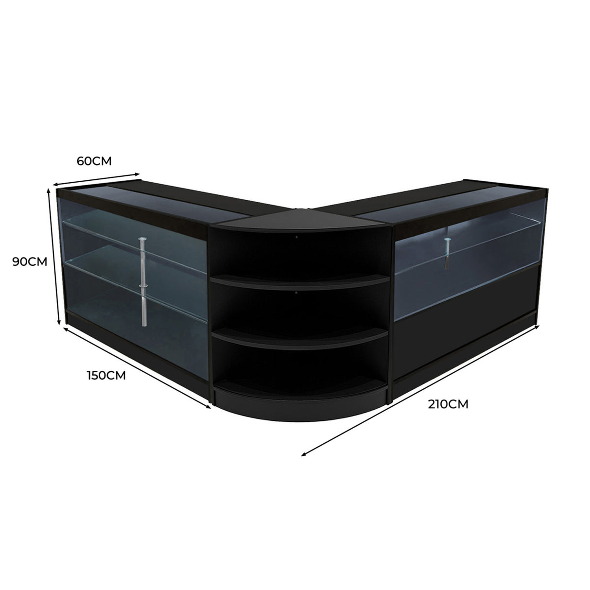 Calliope LED Shop Counter Set K1500, C1500 & LM60 - Black