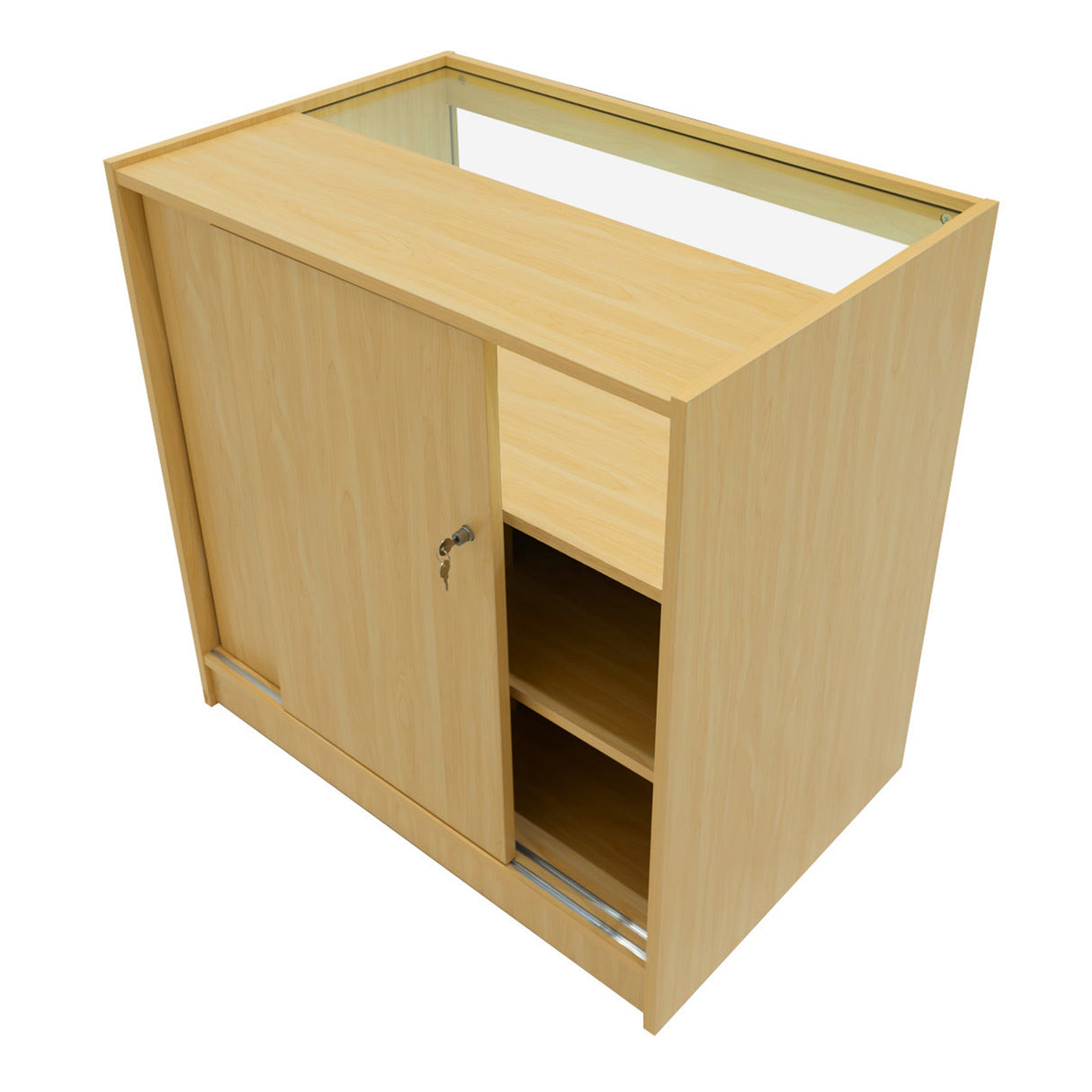 Maple Shop Counter Set Iris LED Light B900 CM60 Lockable Retail Store Display