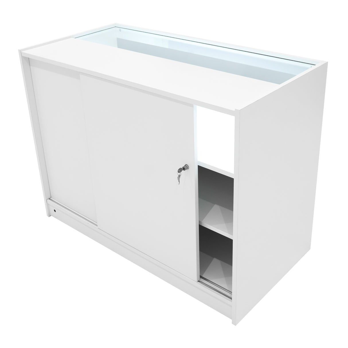 Europa LED Shop Counter Set B1200, C1200, TB60 & LM60 - White