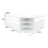 Europa LED Shop Counter Set B1200, C1200, TB60 & LM60 - White