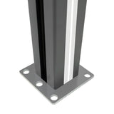 Composite Fence Panels x 6, Angled Piece & LED Posts x 7 - Grey