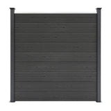 Composite Fence Panels x 6, Angled Piece & LED Posts x 7 - Grey