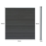 Composite Fence Panels x 6, Angled Piece & LED Posts x 7 - Grey