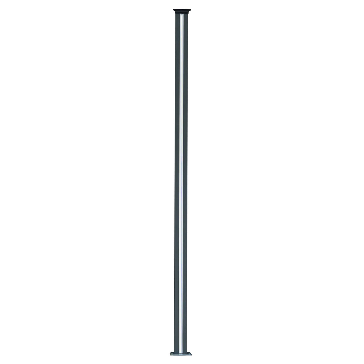 Composite Fence Panels x 6, Angled Piece & LED Posts x 7 - Grey