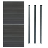 Composite Fence Panel x 2 & LED Posts x 3 - Grey