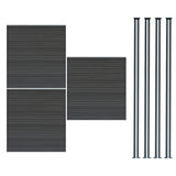 Composite Fence Panel x 3 & LED Posts x 4 - Grey
