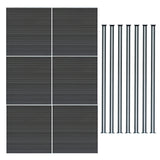 Composite Fence Panel x 6 & LED Posts x 7 - Grey