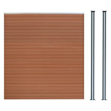 Composite Fence Panel & LED Posts x 2 - Brown