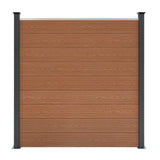 Composite Fence Panels x 4, Angled Piece & LED Posts x 5 - Brown