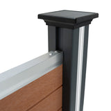 Composite Fence Panels x 2, Angled Piece & LED Posts x 3 - Brown