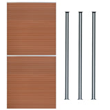 Composite Fence Panel x 2 & LED Posts x 3 - Brown