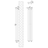 Oval single column radiator in anthracite grey, measuring 1600mm x 240mm, featuring sleek lines and modern design for efficient heating