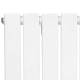 Flat single column radiator in sleek white finish, featuring smooth, flat panels and visible valve for easy installation