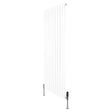 Flat single column radiator in white, measuring 1600mm x 700mm, featuring sleek vertical lines and modern valves for efficient heating