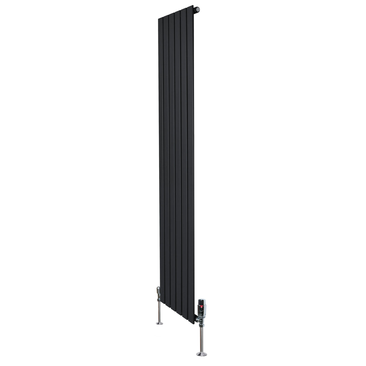 Flat Single Column Radiator & Valves – 1800mm x 420mm – Black – Monster ...