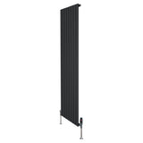 Black vertical radiator on a white background