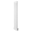 Traditional white 4 column radiator measuring 1800 x 290mm, featuring a sleek vertical design and a valve for easy temperature control