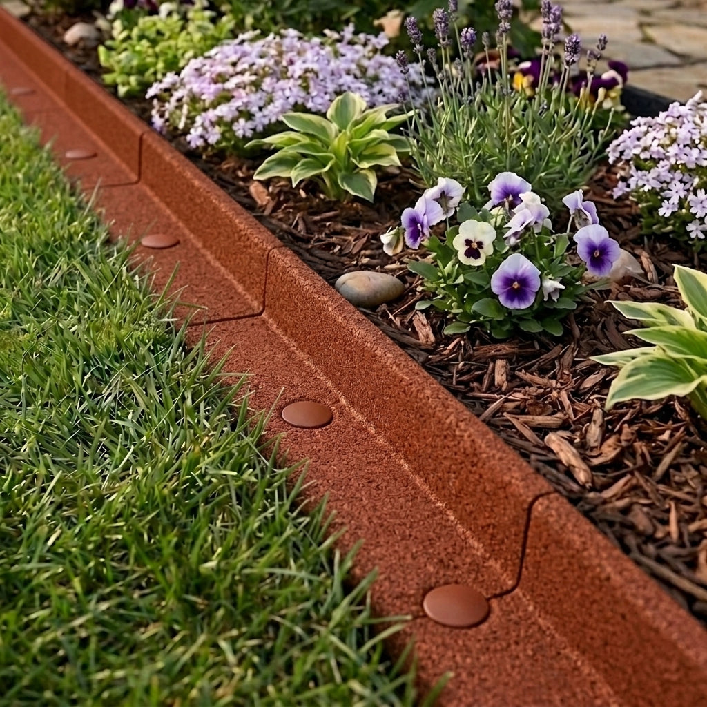 Flexible Lawn Edging 12 x 1.2m With Mallet - Terracotta