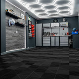 Vented Garage Floor Tiles x 120 With Edges - Black