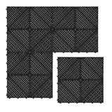 Vented Garage Floor Tiles x 120 With Edges - Black