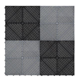 Vented Garage Floor Tiles With Edges – 90 Black & 30 Grey