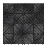 Vented Garage Floor Tiles x 225 With Edges - Black
