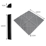 Vented Garage Floor Tiles x 225 With Edges - Grey