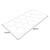 Hexagon LED Light & Vented Garage Floor Tiles x 120 With Edges - Black