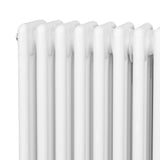 Traditional 4 column radiator in white, featuring a sleek, glossy finish and a compact design, ideal for modern interiors