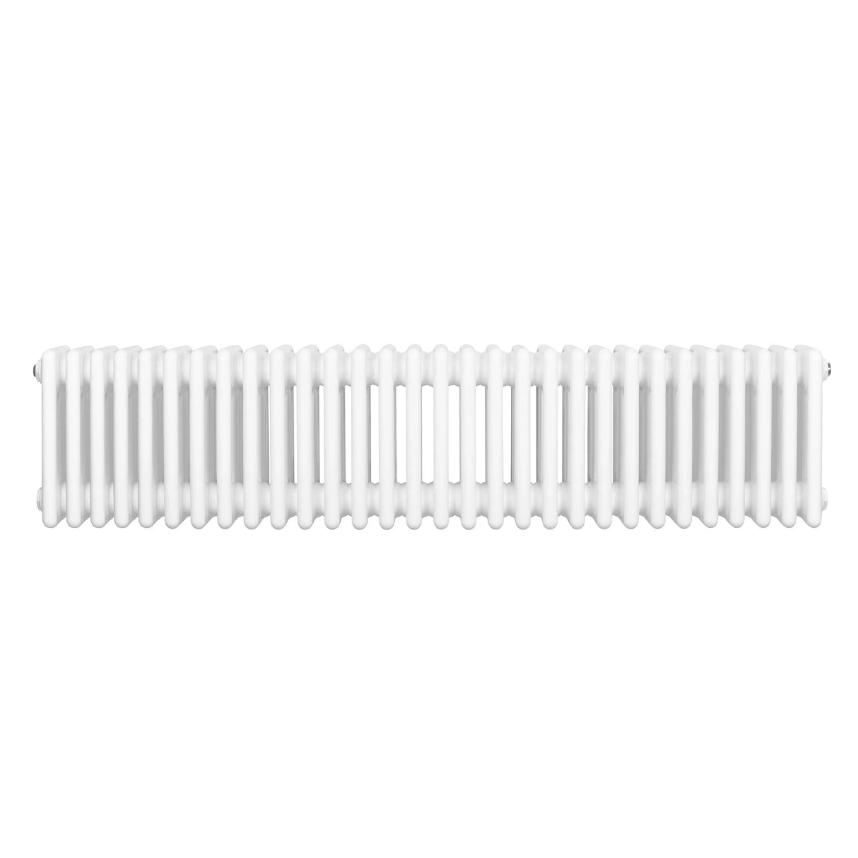 Traditional 4 column radiator in white, 300 x 1370mm, featuring a smooth, glossy finish and evenly spaced vertical columns for efficient heating