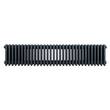 Traditional anthracite 4 column radiator, 300 x 1505mm, featuring a sleek, elongated design with a smooth, matte finish and evenly spaced columns
