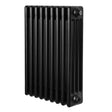 Traditional black 4 column radiator, 600 x 425mm, featuring a sleek, vertical design with smooth, glossy finish and ribbed texture