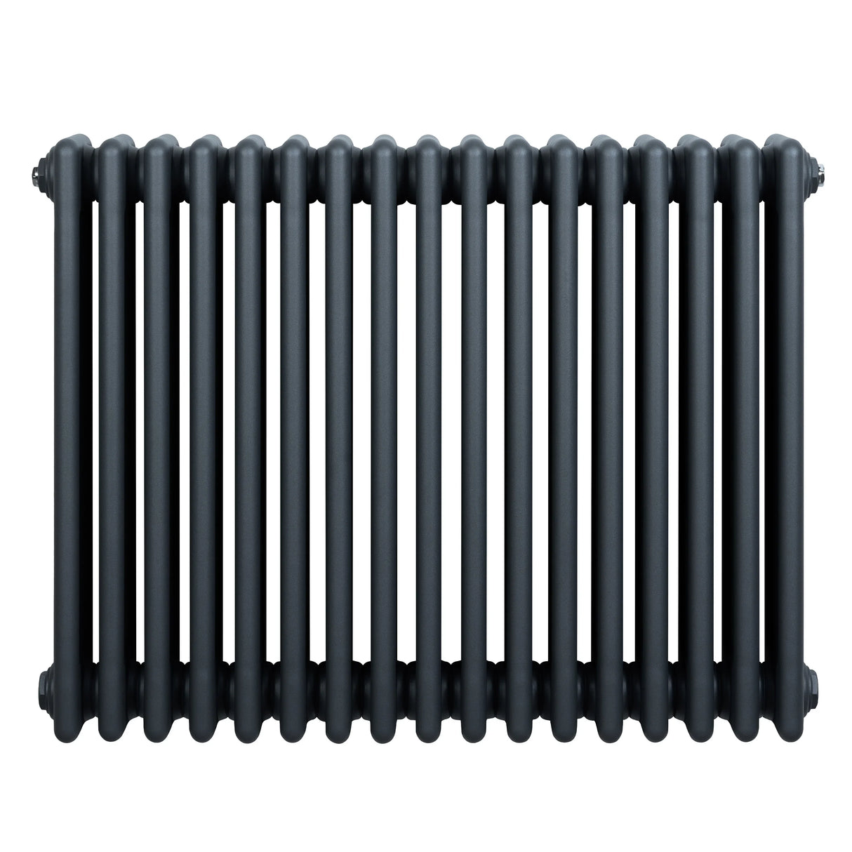 Traditional anthracite grey 4 column radiator, 600 x 785mm, featuring a sleek, smooth finish and rounded edges for a modern aesthetic