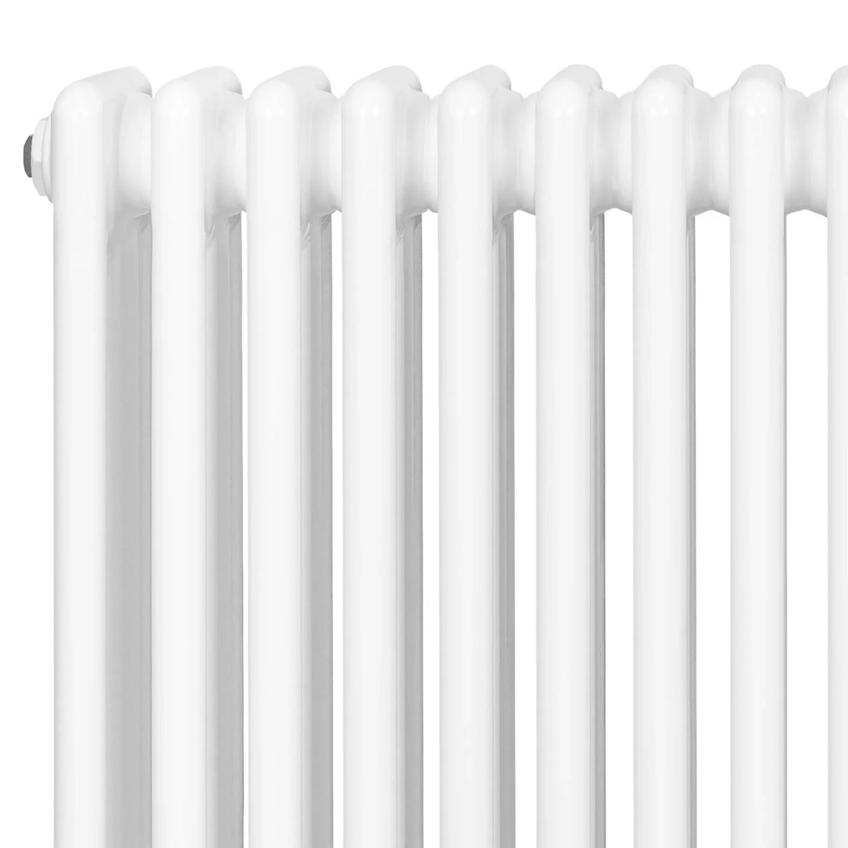 Traditional 4 column radiator in sleek white finish, featuring smooth, rounded edges and a glossy surface for modern interiors