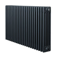 Traditional 4 column radiator in anthracite grey, featuring a sleek, modern design with a textured finish and vertical lines