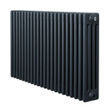 Traditional 4 column radiator in anthracite grey, featuring a sleek, modern design with a textured finish and vertical lines