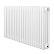 Traditional 4 column radiator in sleek white finish, measuring 600 x 1010mm, featuring smooth, glossy surface and classic design