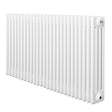 Traditional 4 column radiator in white, 600 x 1190mm, featuring a sleek, smooth finish and vertical ribbed design for efficient heating