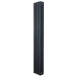 Traditional 4 column radiator in anthracite grey, featuring a sleek vertical design with smooth, textured surfaces and a modern finish