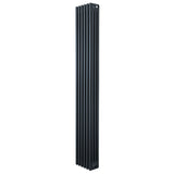 Traditional 4 column radiator in anthracite grey, featuring a sleek vertical design with smooth, textured surfaces and a modern finish